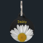 Cute Daisy Flower Name Phone Number Pet ID Tag<br><div class="desc">Simple and cute daisy flower head with editable name and phone number on the back</div>