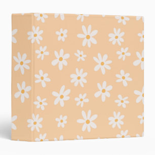Cute Daisy Flower Pattern 3 Ring Binder