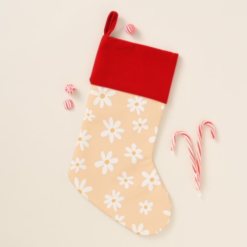 Cute Daisy Flower Pattern Christmas Stocking