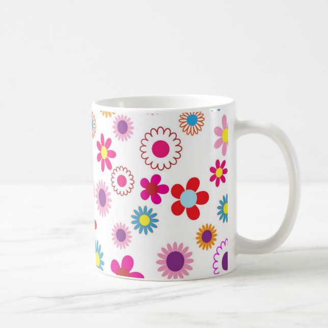 Cute Daisy Flower Pattern Coffee Mug (Right)