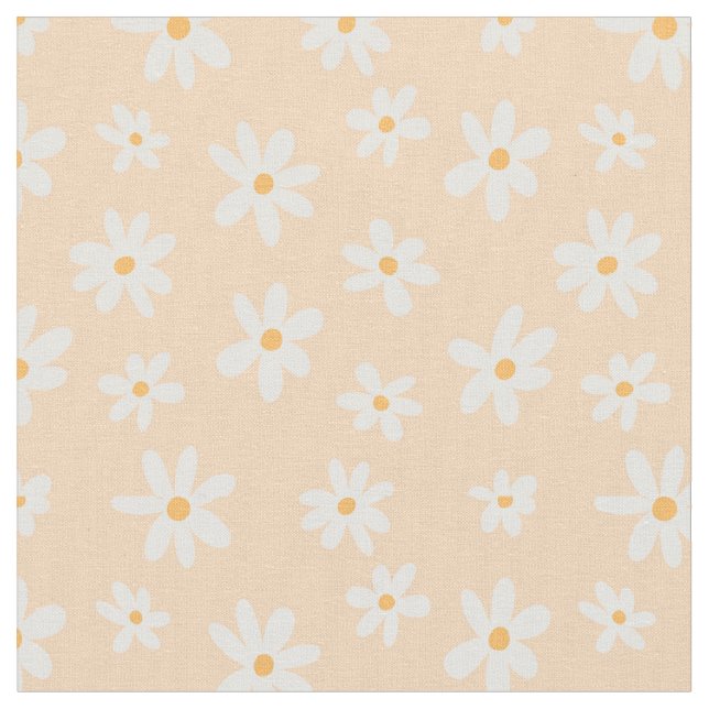Cute Daisy Flower Pattern Fabric (Close Up)