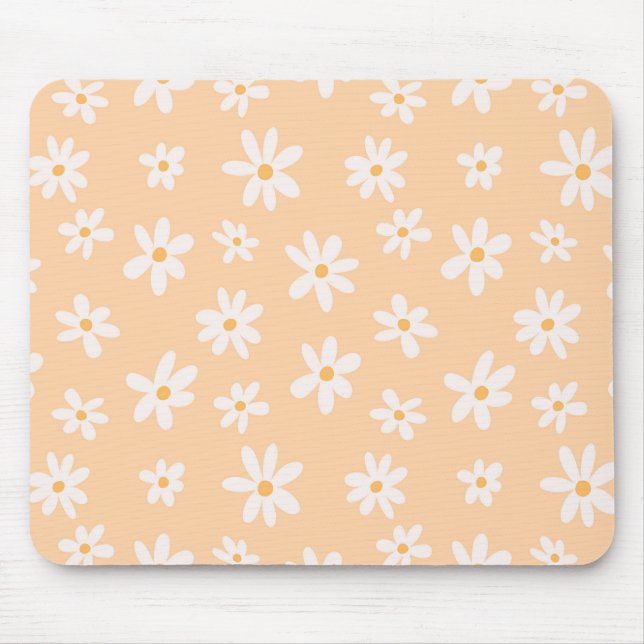 Cute Daisy Flower Pattern Mouse Pad (Front)