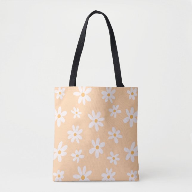 Cute Daisy Flower Pattern Tote Bag (Front)