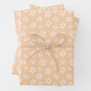 Cute Daisy Flower Pattern Wrapping Paper Sheets