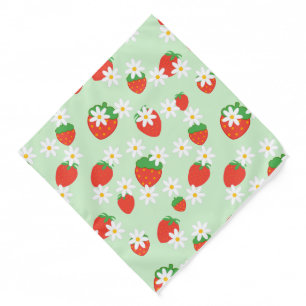 Cute Daisy Flower strawberry Christmas Pattern Bandana