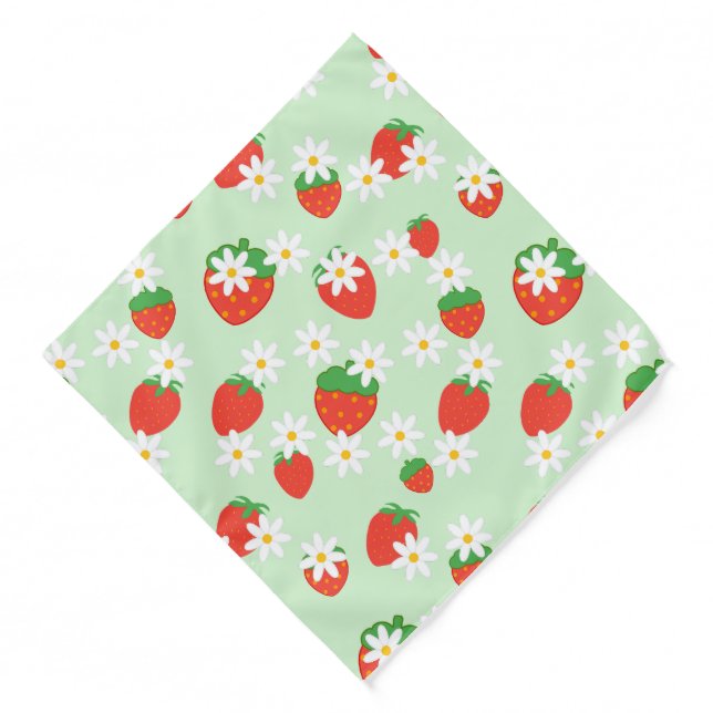 Cute Daisy Flower strawberry Christmas Pattern  Bandana (Front)