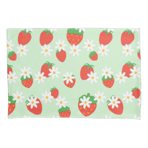 Cute Daisy Flower strawberry Christmas Pattern Pillow Case