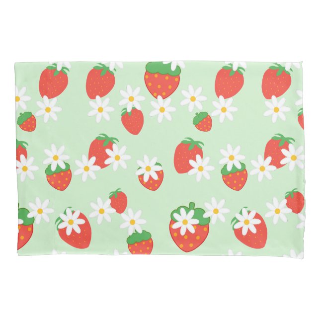 Cute Daisy Flower strawberry Christmas Pattern  Pillow Case (Front)