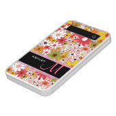 Cute Daisy Flowers Classy Floral Monogrammed Power Bank (Angled)