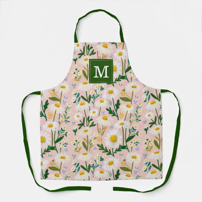 Cute Daisy Flowers Kitchen Apron (Front)