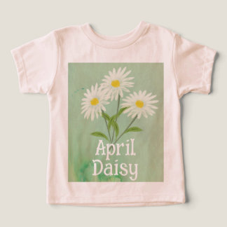 Cute Daisy Flowers Watercolor April Birthday Toddler T-shirt