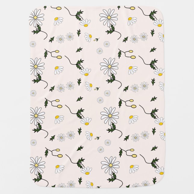 Cute Daisy Pattern Baby Blanket (Front)