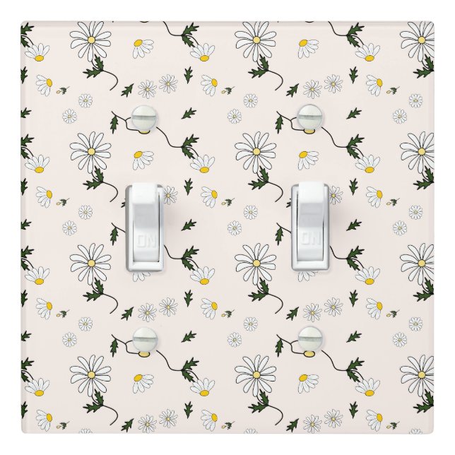 Cute Daisy Pattern Light Switch Cover (In Situ)