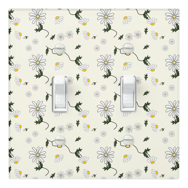 Cute Daisy Pattern Light Switch Cover (In Situ)
