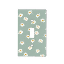 Cute Daisy Pattern Sage Light Switch Cover