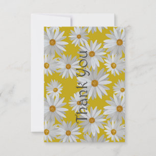 Cute Daisy Patterned Thank You Note Card