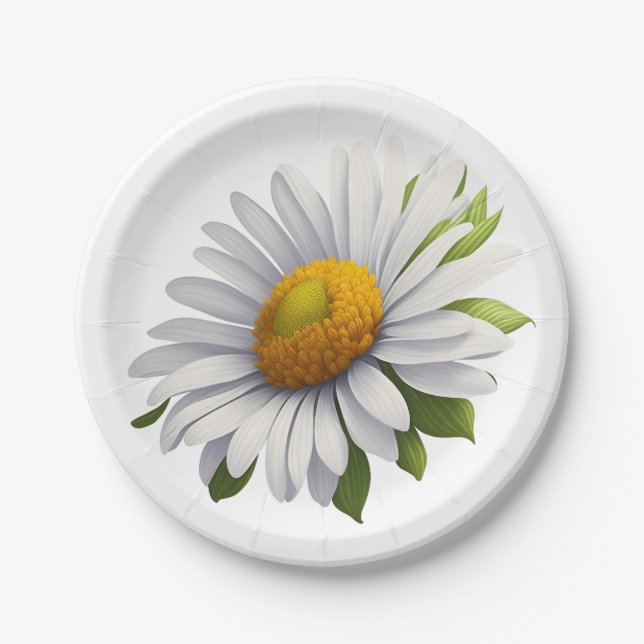 Cute Daisy — Power of Flowers Paper Plates (Front)