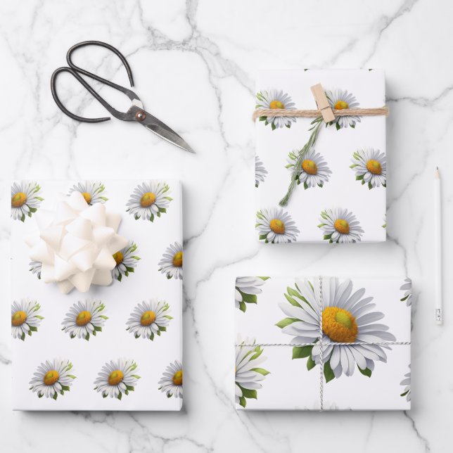 Cute Daisy — Power of Flowers Wrapping Paper Sheets (Front)