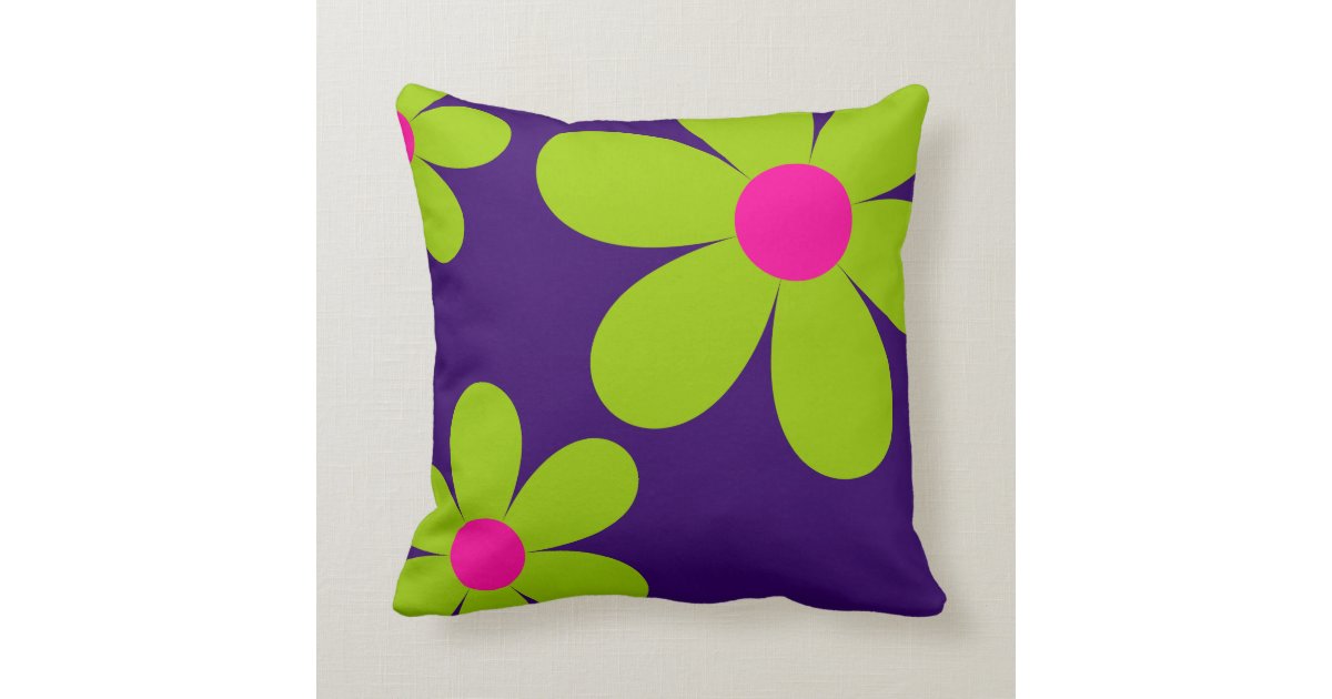 Cute Daisy Teen Throw Pillow Purple