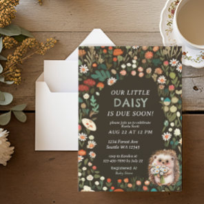 Cute Daisy Woodland Animal Forest Baby Shower Invitation