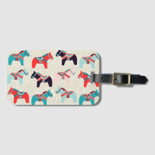 Cute Dala Horses Luggage Tag