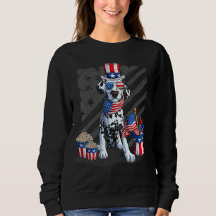 Cute Dalmatian 4th July American Flag Sunglasses D Sweatshirt