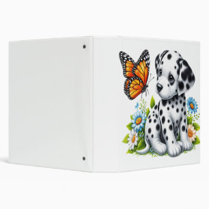 Cute Dalmatian/Butterfly friends 3 Ring Binder