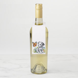 Cute Dalmatian/Butterfly friends Bottle Hanger Tag