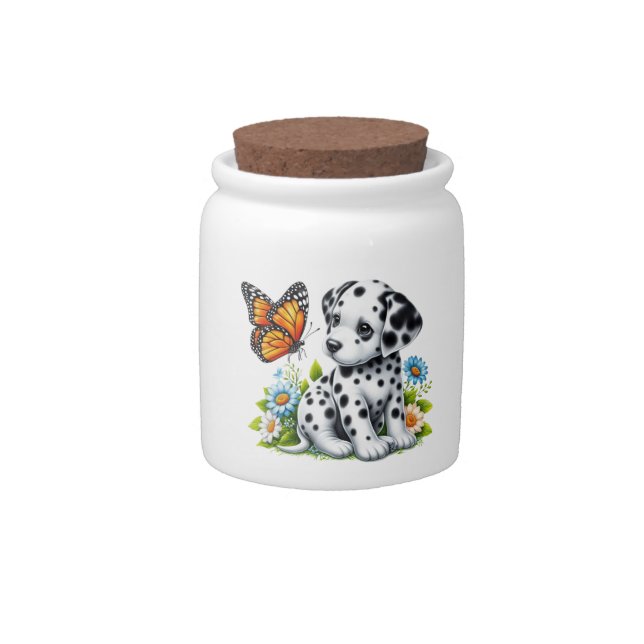 Cute Dalmatian/Butterfly friends Candy Jar (Front)