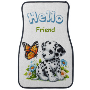 Cute Dalmatian/Butterfly friends Car Floor Mat