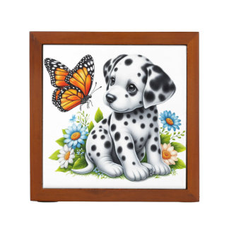 Cute Dalmatian/Butterfly friends Desk Organizer