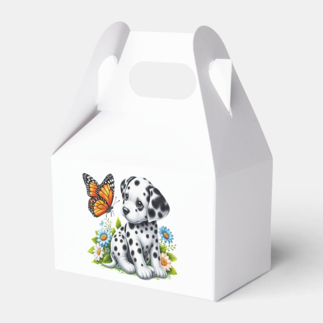 Cute Dalmatian/Butterfly friends Favor Boxes (Front Side)
