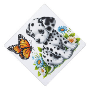 Cute Dalmatian/Butterfly friends Graduation Cap Topper