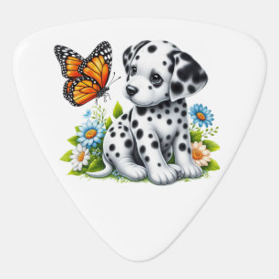 Cute Dalmatian/Butterfly friends Guitar Pick