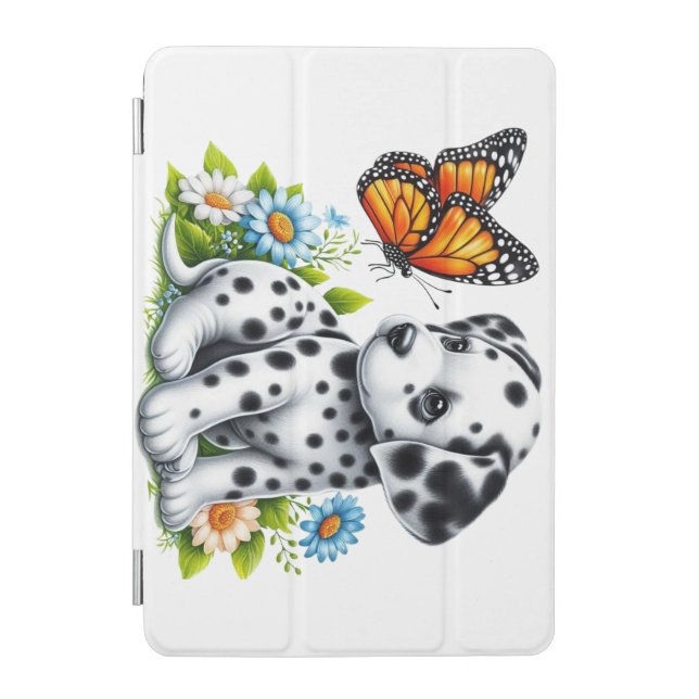 Cute Dalmatian/Butterfly friends iPad Mini Cover (Front)
