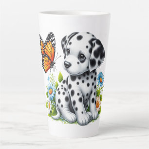 Cute Dalmatian/Butterfly friends Latte Mug
