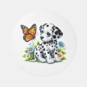Cute Dalmatian/Butterfly friends Outdoor Rug