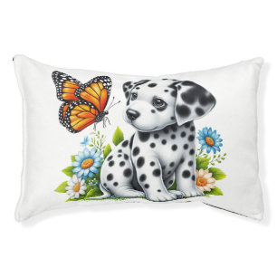 Cute Dalmatian/Butterfly friends Pet Bed
