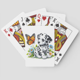 Cute Dalmatian/Butterfly friends Poker Cards