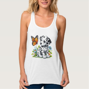 Cute Dalmatian/Butterfly friends Tank Top