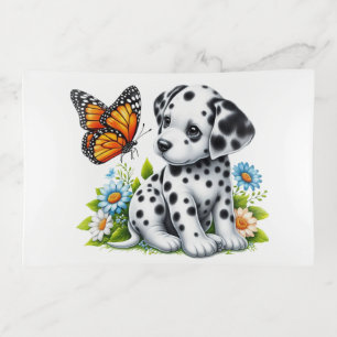 Cute Dalmatian/Butterfly friends Trinket Tray