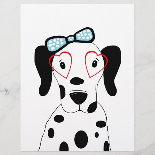 Cute Dalmatian Dog Funny Face Hearts