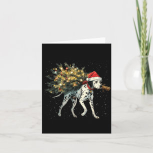 Cute Dalmatian Dog In A Christmas Tree For Men Wom Card