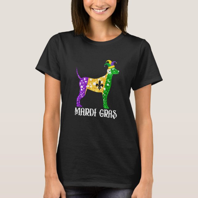 Cute Dalmatian Dog Lover Mardi Gras Party Jester M T-Shirt (Front)