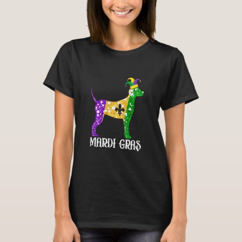 Cute Dalmatian Dog Lover Mardi Gras Party Jester M T_Shirt