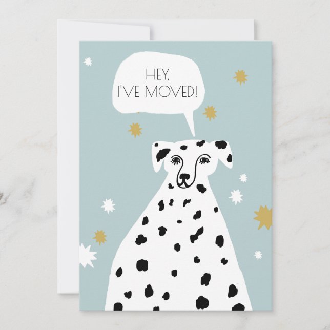 Cute Dalmatian Dog New Address Moving Announcement (Front)