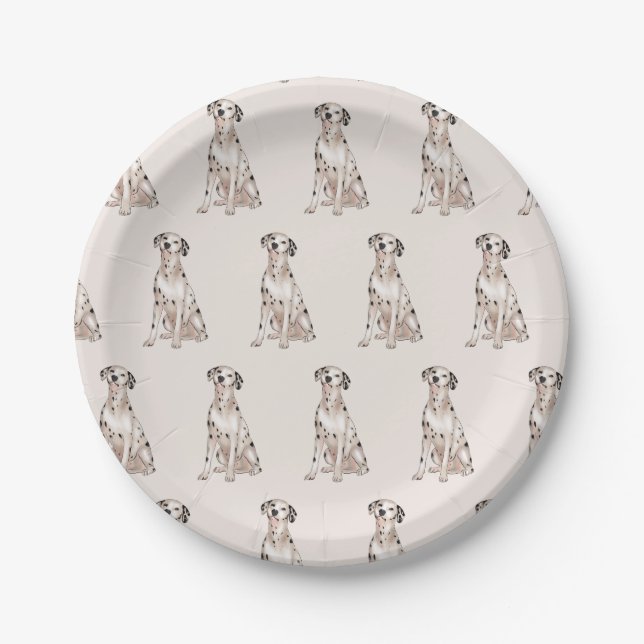 Cute Dalmatian Dog Puppy Paper Plates (Front)
