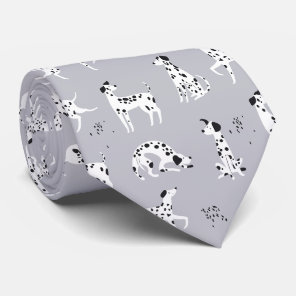 Cute Dalmatian Dog Seamless Pattern Neck Tie