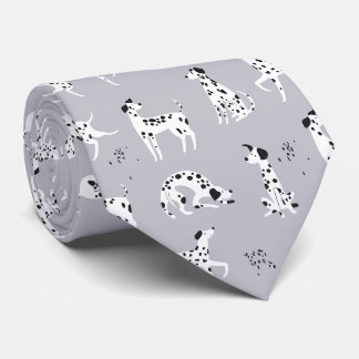 Cute Dalmatian Dog Seamless Pattern Neck Tie