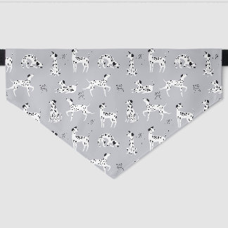 Cute Dalmatian Dog Seamless Pattern Pet Bandana Collar